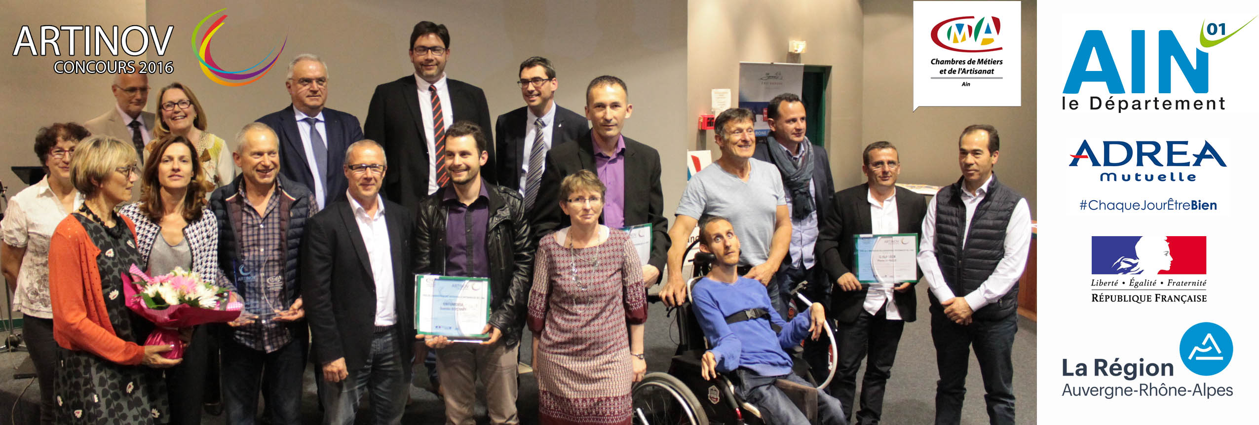 Photo des lauréats et partenaires de la soirée ARTINOV au CT-IPC